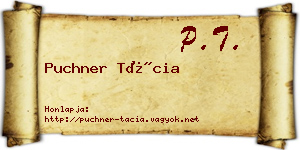 Puchner Tácia névjegykártya